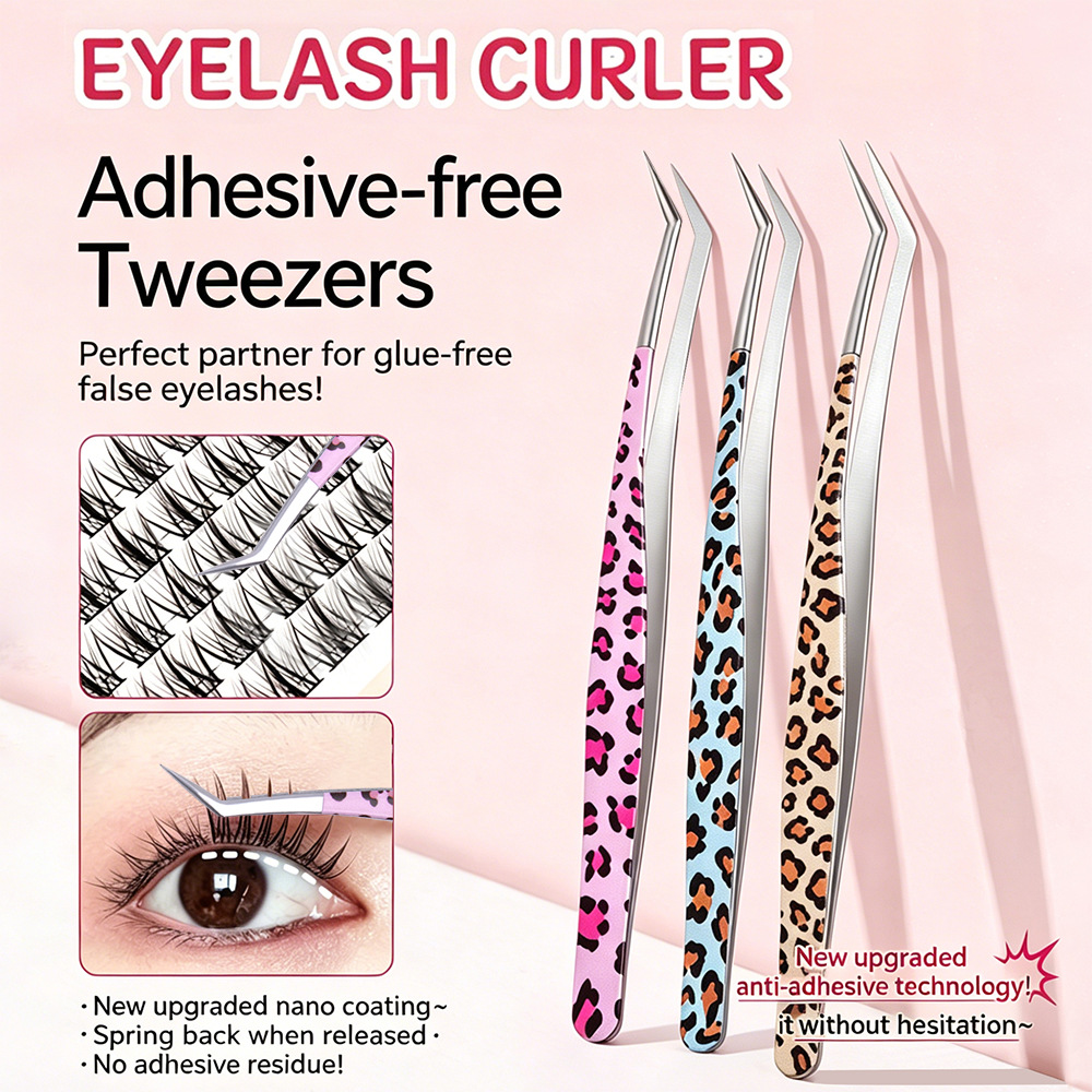 Eyelash Curler Adesive Free Tweezer
